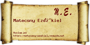 Matecsny Ezékiel névjegykártya